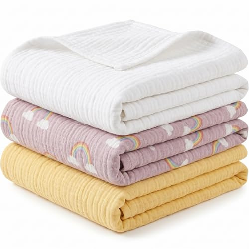 Parsa - Salviette in garza per bambini, 100% cotone, morbide e assorbenti, per ragazzi e ragazze, versatili come panno per sputa, fasciatoio o passeggino per nascita