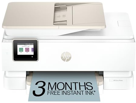 HP Envy Photo 7975 Wireless Color Inkjet Photo Printer, Print, scan, Copy, Easy Setup, Mobile Printing, Best-for-Home, 3 Month Instant Ink Trial Included, AI-Enabled (B63K3A)