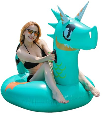 Aufblasbare Pool-Schwimmtiere Aufblasbares Drachen-Schwimmfloß | Große Tier-Pool-Schwimmringe Für Erwachsene, Frauen, Männer, Kinder, Mädchen, , Fluss, , Garten, Hinterhof, Party