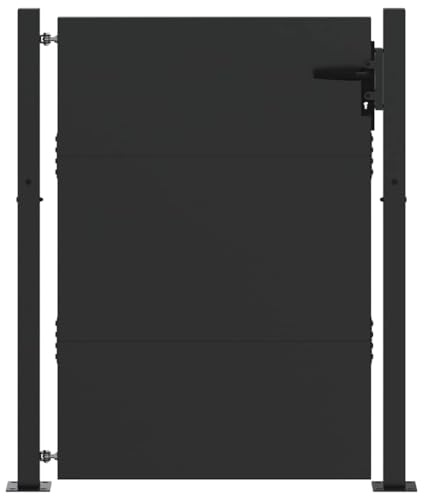 vidaXL Gartentor Schwarz 85 x 130 cm Pulverbeschichteter Stahl, Stylisches Metall Tor, minimalistisches Design, rostbeständiger Garten Eingang, Moderne Sicherheit, wetterfeste Stahlbarriere
