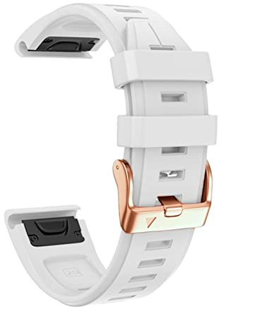 BDNJN Für Garmin Fenix ​​6S 5S Armband 20mm Armband Für Fenix ​​6s Pro 5s Plus 7S/Instinct 2S/D2 Rose Gold Schnalle Silikon Schnell Ersatz Handgelenk Riemen(White,Fenix 7S)