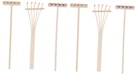 LALADEFIEE 6 Stück Teiliges Mini Bambus Rechen für Zen Garten Sandkasten Umweltfreundlich Geruchlos Dekoratives Tisch Accessoire für Meditation und Kreative Mini Landschaftsgestaltung