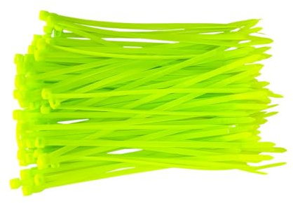 BeBo Cable Ties Neon Green 4.8 x 290 mm I Pack of 100 I Weatherproof & Stable for Indoor and Outdoor Use I Visible Cable Organisation for Events, Clubs & Stages