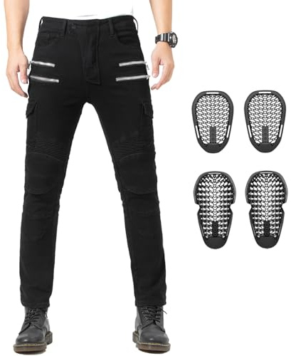 CTBQiTom Pantaloni Moto Uomo e Donna, Armatura CE Livello 2 & Stretch