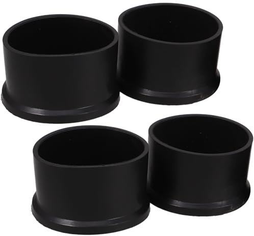 HOMSFOU Embouts de Pieds en Caoutchouc Souple 50x50 Mm, Lot de 4 Protections Antidérapantes pour Meubles Ronds en Tube D’Acier, Housses Étanches pour Chaises et Tables, Protège-Sol