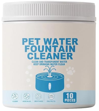 Pet Water Fountain Cleaner Tablets Fast Acting Safe Purification 10-Pack | Water Fountain Descaler Tablets for Kitten and Dog Pump Filter Maintenance
