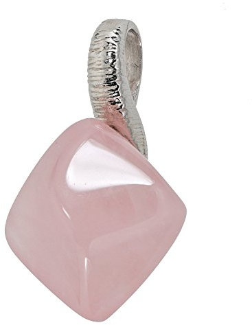 Yvesse Damen Anhänger Kettenanhänger für Frauen Sterling Silber 925 rhodiniert Rosenquarz Quarz rosa Geschenk