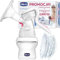 Chicco Natural Feeling - Extracción de leche manual, cómodo y rápido, fácil extracción de leche, forma ergonómica, con tetina inclinada y tapón hermético, se transforma en biberón - 150 ml