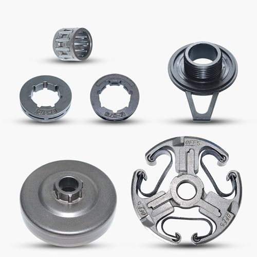 Haishine 3/8 Tambour d'embrayage Pignon de jante Engrenage à vis sans fin Kit de roulement de cage pour Husqvarna 365 371 372 362 Pièces de tronçonneuse