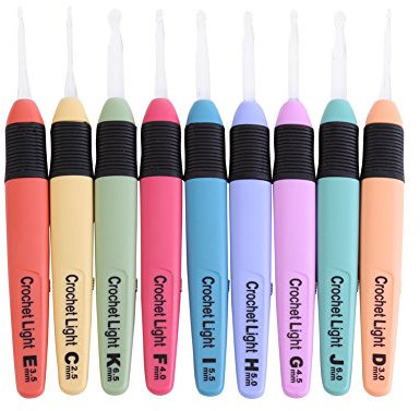 GOTOTOP LED-Häkelnadel, Multicolored, 1 Stück, verschiedene Größen, 2,5–6,5 mm (3,5 mm), LED-Leucht-Häkelnadeln, Bastelset, Stricknadeln, Weben, Nähwerkzeug, Zubehör