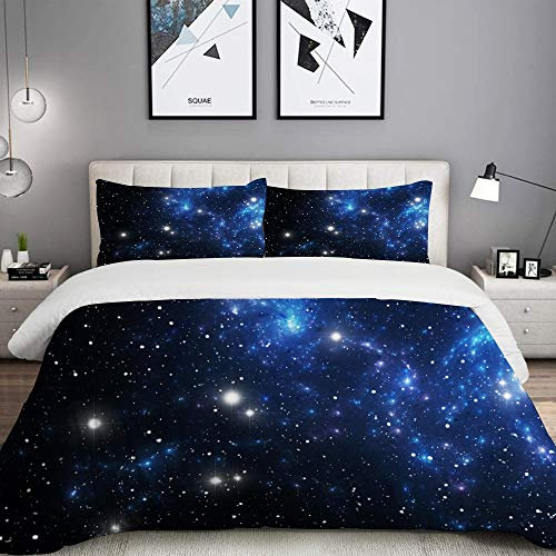 MOBEITI Bettwäsche-Set, Mikrofaser,Weltraumsternnebel Astral Cluster Astronomie Thema Galaxy Mystery,1 Bettbezug 135 x 200cm+ 2 Kopfkissenbezug 80x80cm