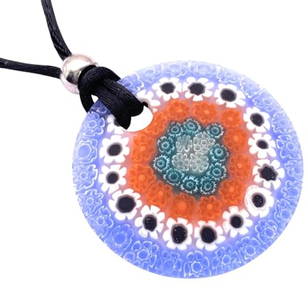 Drachensilber Pendentif en verre de Murano avec base en feuille d'or 3,7 cm Coffret cadeau et certificat Viola Small