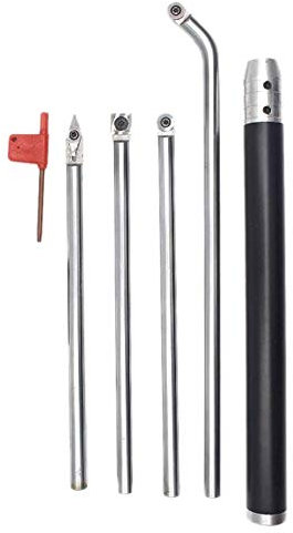 Hartmetall Drehstahl Drehmeißel Mit Wendeplatten, Drechseln Meißel Mit Austauschbarem Griff Aus Aluminiumlegierung, (Vierkantkopf, Rundkopf, Diamantkopf,) Drehfinisher-Werkzeug, 4-Tlg