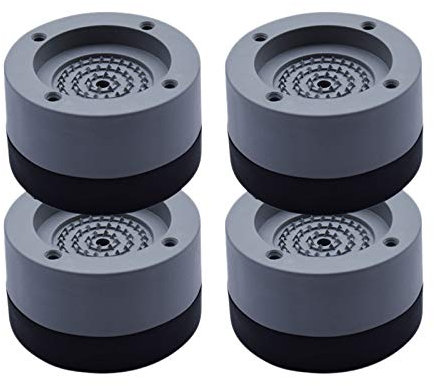 Jcevium 4 Stück/Set Anti-Vibrationspads, Gummi, Geräuschreduzierung, Vibration, Anti-Walk-Fußhalterung für Waschmaschine und Trockner, verstellbare Höhe, Waschmaschinenmatte (grau)