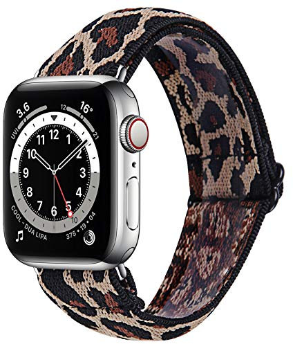 TRISTRAPS 42mm/44mm Elastic Nylon Watch Strap Compatible with Apple Watch iwatch Series SE/6/5/4/3/2/1,Soft Breathable Replacement Sport Wristbands for Men/Women