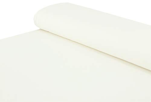 Baumwoll - Stoff French Terry Sommersweat einfarbig creme - Meterware ab 25 cm x 150 cm - Stoff zum Nähen