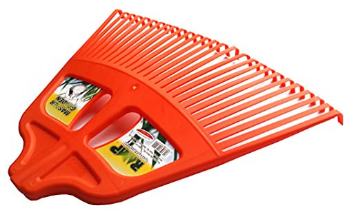 RAMP 2-in-1-Rechen aus Kunststoff, reißfeste Heuharke und Gabel, multifunktionaler Gartenrechen zur Beseitigung von Laub und Heu, griffige Harke mit großer Arbeitsbreite (ca. 447mm)