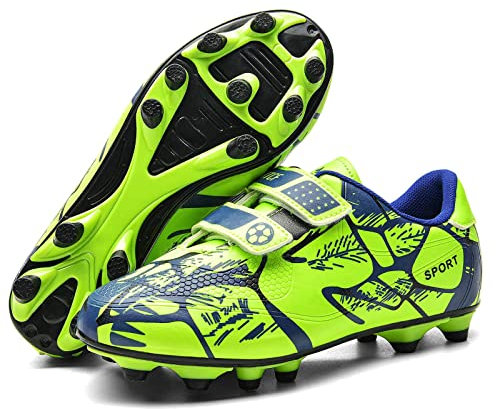 Boys Football Boots Kids Girls FG/AG Soccer Athletics Sport Shoes Training Running Teenager Indoor Outdoor Football Sneakers for Unisex Green