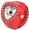 JewelryWe Damen Ringuhr Fingeruhr Analog Quarzuhr Elastisch Herz Ring Uhr Uhrenring für Mädchen Rot