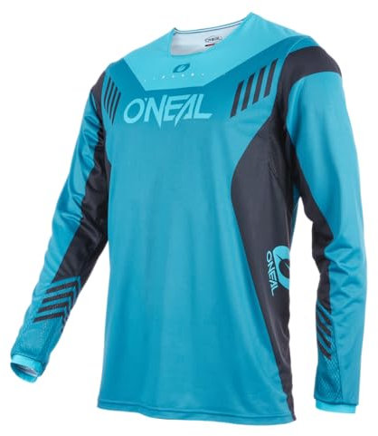 O'NEAL | Mountainbike-Trikot | MTB Mountainbike DH Downhill FR Freeride | Atmungsaktives Material, maximale Bewegungsfreiheit | Element FR Jersey Hybrid V.22 | Erwachsene | Petrol Blau | Größe XXL