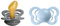 BIBS Couture Schnuller 2er-Pack, BPA-frei, Kiefergerechte Form. Naturkautschuk/Latex, Hergestellt in Dänemark. 6-18 Monate (2er Pack), Iron/Baby Blue