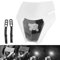 JFG RACING Motocross Scheinwerfer,Motorrad Lampenmaske Universal Scheinwerfer Verkleidung Licht Scheinwerfer für die meisten Motorräder Dirt Bike Motocross Enduro Supermoto Weiß