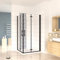 190cm Box Doccia Angolare Doppia Porta Battente Pieghevole 80x80cm in Vetro Temperato Trasparente 5 mm Anticalcare Telaio Nero Opaco