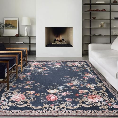 TALETA Teppich Wohnzimmer waschbar, Vintage Teppich Orientalisch für Schlafzimmer, Esszimmer, Groß: 190x280cm