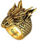 U7 Herren personalisiert Statement Ring mit Lóng Motiv 18k vergoldet Chinesische Drache Großer Ring Hip Hop Street Style Modeschmuck Accessoire für Biker Rapper(Ring Größe 64)