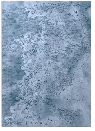 Displate – Metallposter - Magnet Mounted - The Witcher Series - Witcher Various Graphics - Witcher Map 45 cm x 32 cm