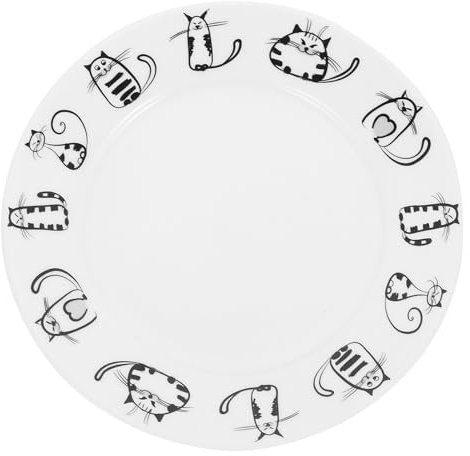 LIFKOME Small Plates Ceramic cat Plate Pasta Dish: Cute Cat Ceramic Plate Dinner Plate Dessert Plate Appetizer Plate Salad Dish Steak Plate Service Plate for Party Kitchen Appetizer Plates