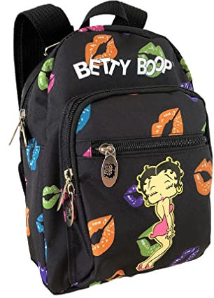 LuxeBag Betty Boop Mini-Rucksack aus Segeltuch, Schwarz: Flirt, Mini, Mini Rucksack