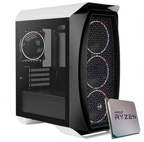 EMCA4 Computer Gaming PC Assemblato Ryzen 5 4600G - RX VEGA 6 - SSD M.2 512GB nvme - Ram 16GB DDR4 3200Mhz - Windows 11 - ARGB