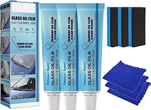 Fleckenentferner Für Autoglas, Auto Reinigungspaste Glasölfilmentfernungspaste,Wasserfleckentferner Glas,Auto-windschutzscheiben-Ölfilmreiniger,Autoscheiben Ölfilmreiniger,Autoscheibenreiniger