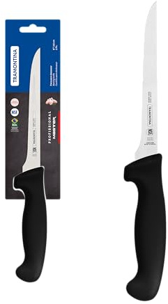 Tramontina Cuchillo Carnicero en Acero Inoxidable Professional Negro NSF 21 cm