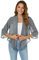 Famrrifuu Damen Bolero Chiffon Schulterjacke 3/4 Ärmel Elegant Kurze Cardigan Leichte Dünn Bolerojacke Casual,Grau,XL