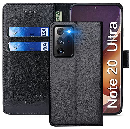 FMPCUON Hülle für Samsung Galaxy Note 20 Ultra (6.9) Handyhülle [Standfunktion][Magnetverschluss] Tasche Flip Case für Galaxy Note 20 Ultra Cover Schutzhülle lederhülle klapphülle, Schwarz