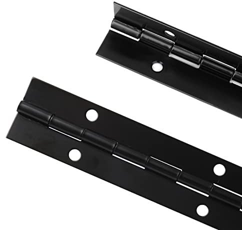 Paquete de 4 Bisagras de Piano Bisagra de 6 Pulgadas y 24 Tornillos,Bisagras de Piano Bisagras de Acero Inoxidable Con Orificio Resistente para Gabinete de Piano,Puerta,Ventana,Barco (Negro)