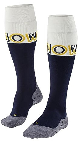 FALKE Herren Skisocken SK4 Advanced M Kh Wolle Funktionsmaterial warm dünn 1 Paar, Blau Marine 6120 Snow-O, 44-45
