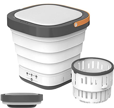 Portable Washing Machine,WMLBK Mini washing machine 9L Mini Foldable Washing Machine with Spin Dryer Portable washing machines with Drain Basket,for Underwear Socks Baby Clothes