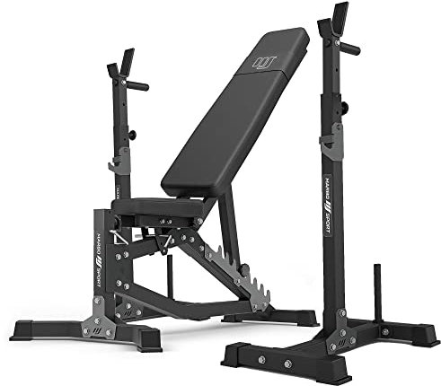 Marbo Sport Set MS30_2.0 | Doppelseitig verstellbare Hantelbank + Hantelablage (2 Stück) mit Sicherung | Made in EU