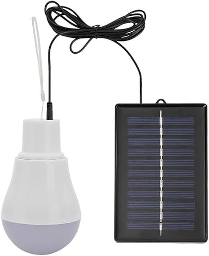 Demiawaking Tragbare Solar LED Solarpanel 5V 15W 300LM Solarlampen für außen, Camping Solarleuchten Outdoor USB wiederaufladbare LED-Birne (1Pc)