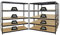 PROREGAL Mega Deal 4er-Set Schwerlastregal Giant Elephant 180x180x60cm mit 5 Ebenen Fachlast 200kg Schwarz, Kellerregal, Steckregal, Garagenregal, Lagerregal