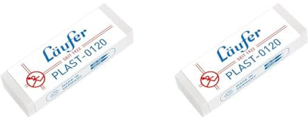 Läufer 00120 Plast 0120 Radierer, Radiergummi aus Kunststoff, für Bleistifte und Buntstifte, transparent, groß (Packung mit 2)