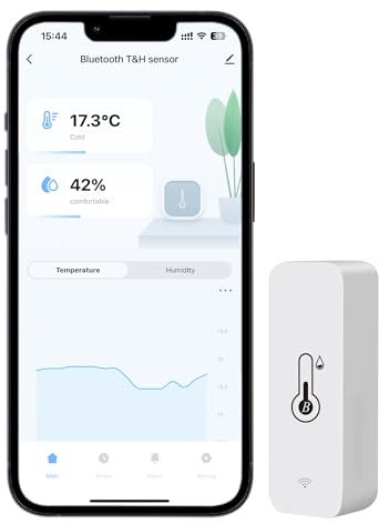 Termometro igrometro Bluetooth,Sensore di umidità della temperatura wireless,Sensore di umidità con avviso di notifica, per la serra dell'incubatrice del terrario della cameretta dei bambini (1 pezzo)