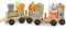 DREAMADE 3-teiliges Holzeisenbahn-Set, Zug Spielzug mit niedlicher Lokomotive & Tierfiguren & stapelbaren Holzklötzen, Kinderspielzueg Nachziehspielzeug für Kinder ab 18 Monaten (Modell 2)
