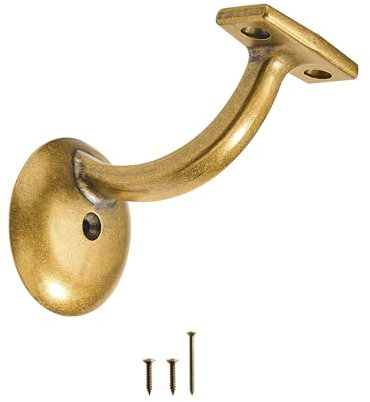 khtumeware 6 Stück 8,9 cm Antik Messing Handlaufhalterung Heavy Duty Hardware für Treppen, Zuhause oder Büro Vintage Treppenunterstützung Handlaufhalterungen