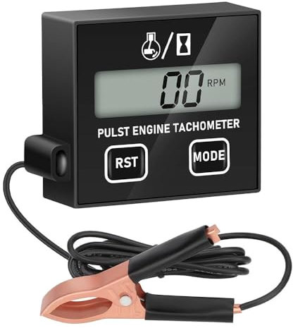 HRKVSK Drehzahlmesser Motorsäge, Digitaler Drehzahlmesser 2 Takt, Induktiver Drehzahlmesser mit Stundenzähler, Batterie Austauschbar Wasserdicht für Kettensäge, Rasenmäher und Motorräder