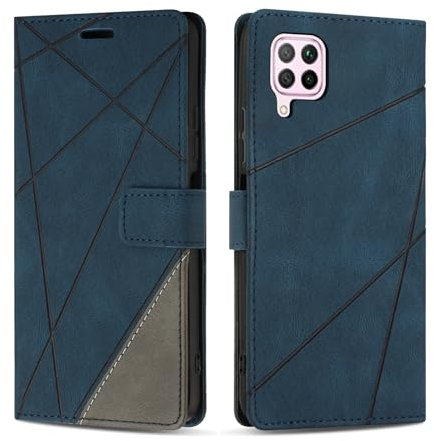 SONWO Handyhülle für Huawei P40 Lite Hülle, Premium PU Leder Handyhülle Wallet Silikon Schutzhülle Klapphülle für Huawei P40 Lite, Blau