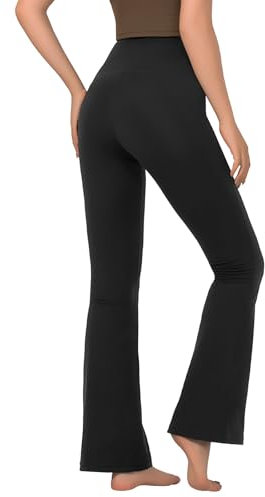 Getervb Pantaloni a Zampa Donna Push Up Leggings Yoga Vita Alta Flare Elasticizzati Pantaloni Gamba Larga Sportivi Casual Yoga Pilates Danza Fitness